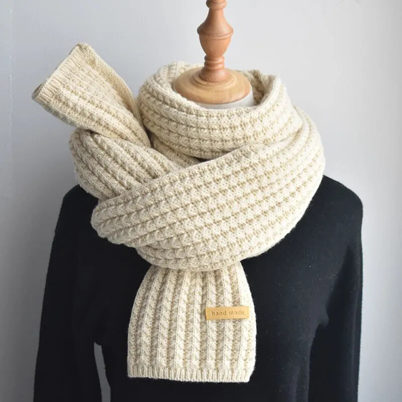 Unisex-Strickschal – Weicher Rippstrick
