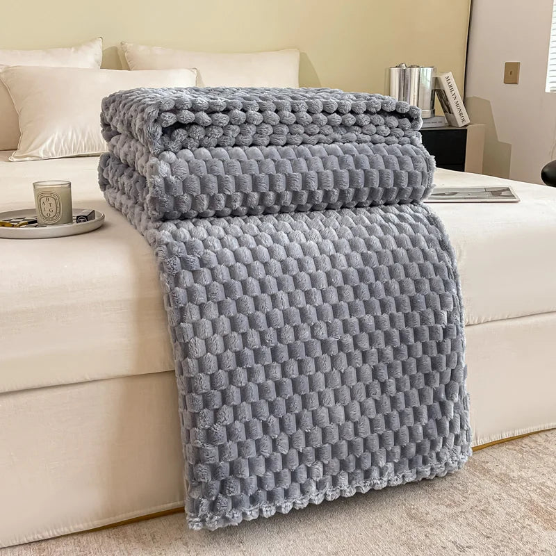 Kuschel Decke Noppen - Warme Wohndecke für Sofa & Couch