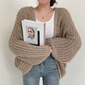 Damen Grobstrick-Cardigan - Ballonärmel & Offene Vorderseite