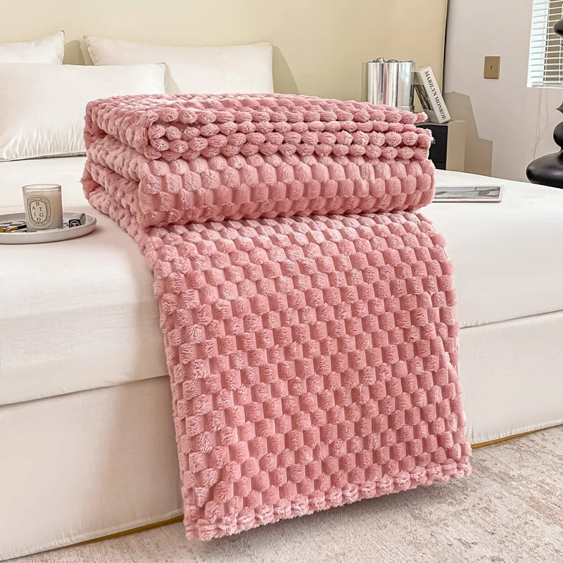 Kuschel Decke Noppen - Warme Wohndecke für Sofa & Couch