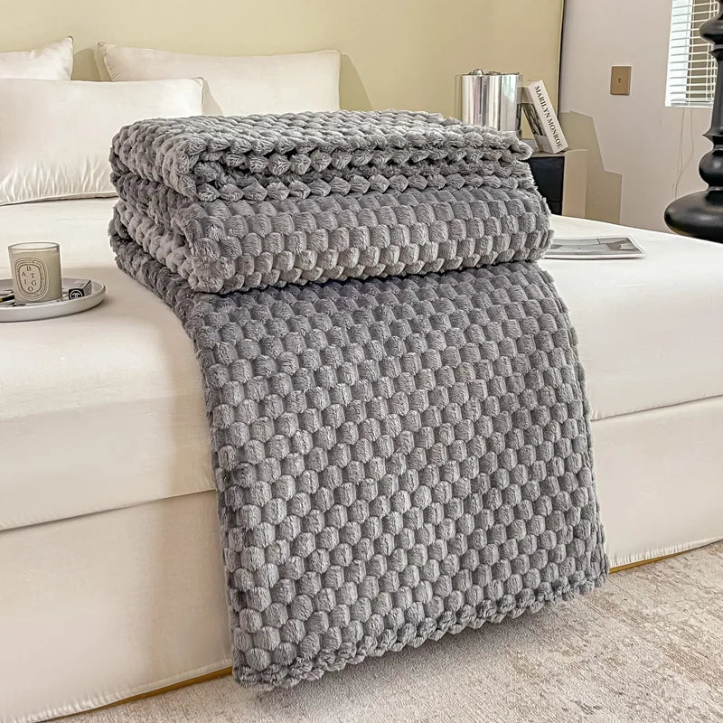 Kuschel Decke Noppen - Warme Wohndecke für Sofa & Couch