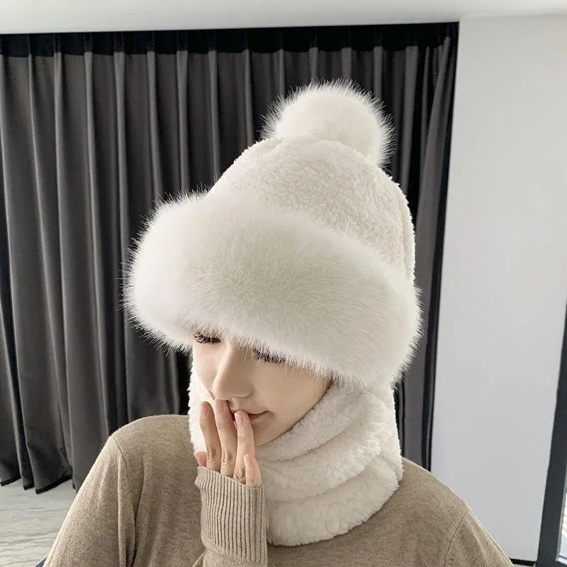 Damen Strick Winter Balaklava Mütze - Gesichtsmaske & Schal