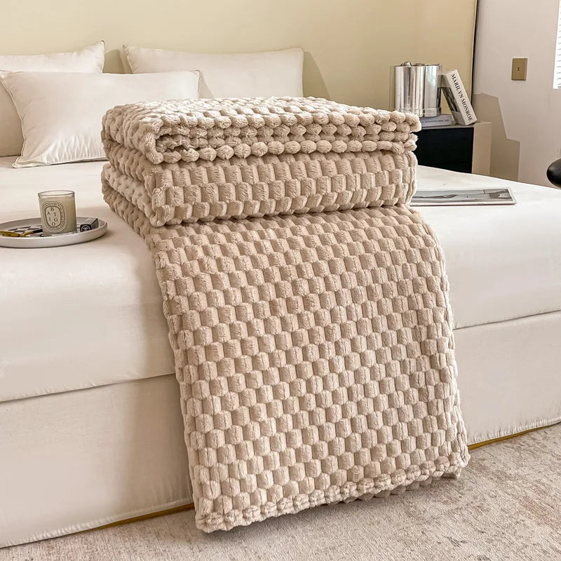 Kuschel Decke Noppen - Warme Wohndecke für Sofa & Couch