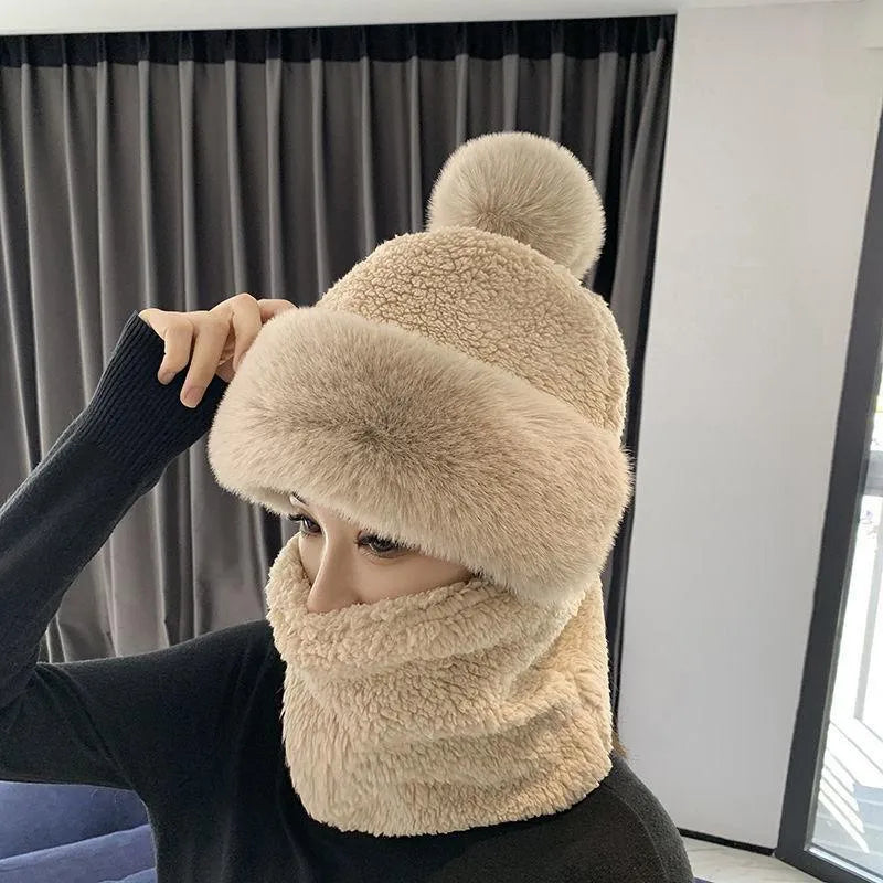 Damen Strick Winter Balaklava Mütze - Gesichtsmaske & Schal