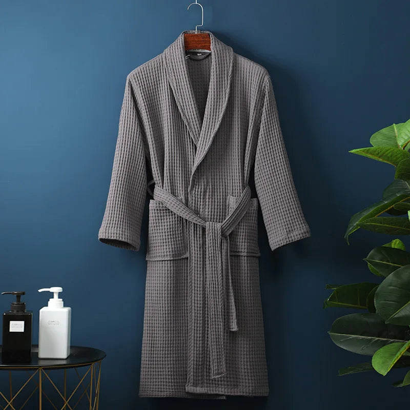 Unisex Morgenmantel - Bademantel mit Waffelstruktur