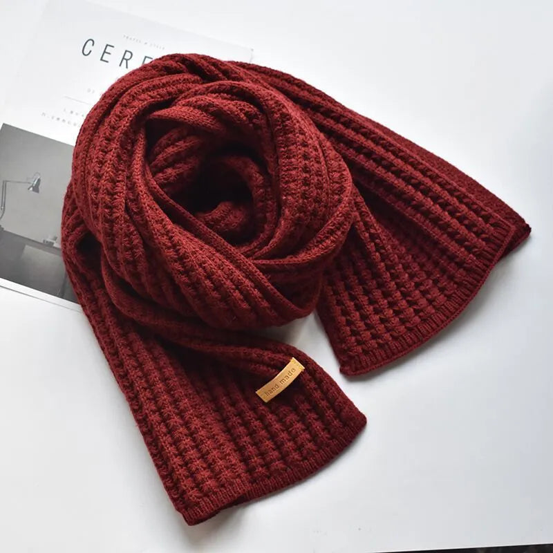 Unisex-Strickschal – Weicher Rippstrick