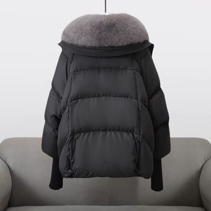Damen Pufferjacke - Flauschiger Kragen mit Gerippten Bündchen