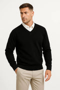 Herren Kaschmir Pullover – Schmale Passform mit V-Ausschnitt