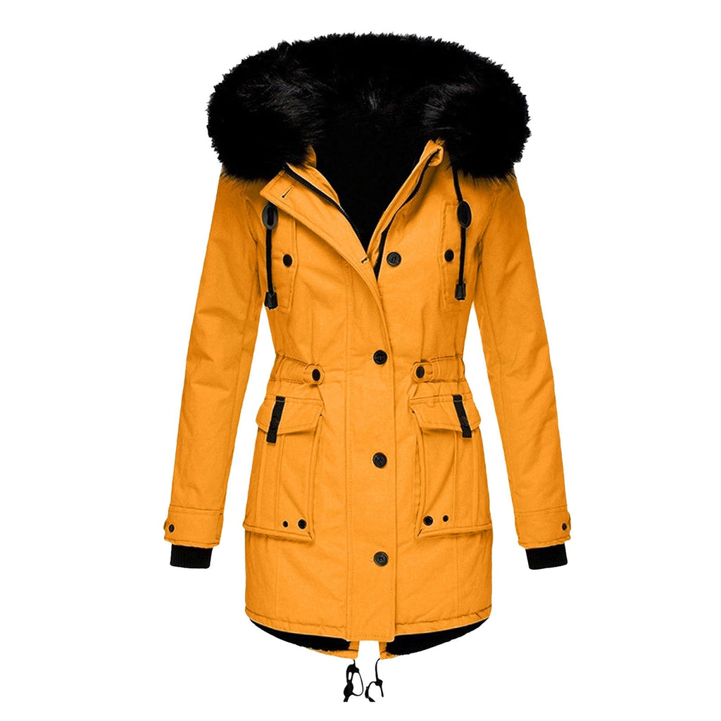 Damen Kapuzen-Parka-Mantel - Doppelverschluss & Multitasche