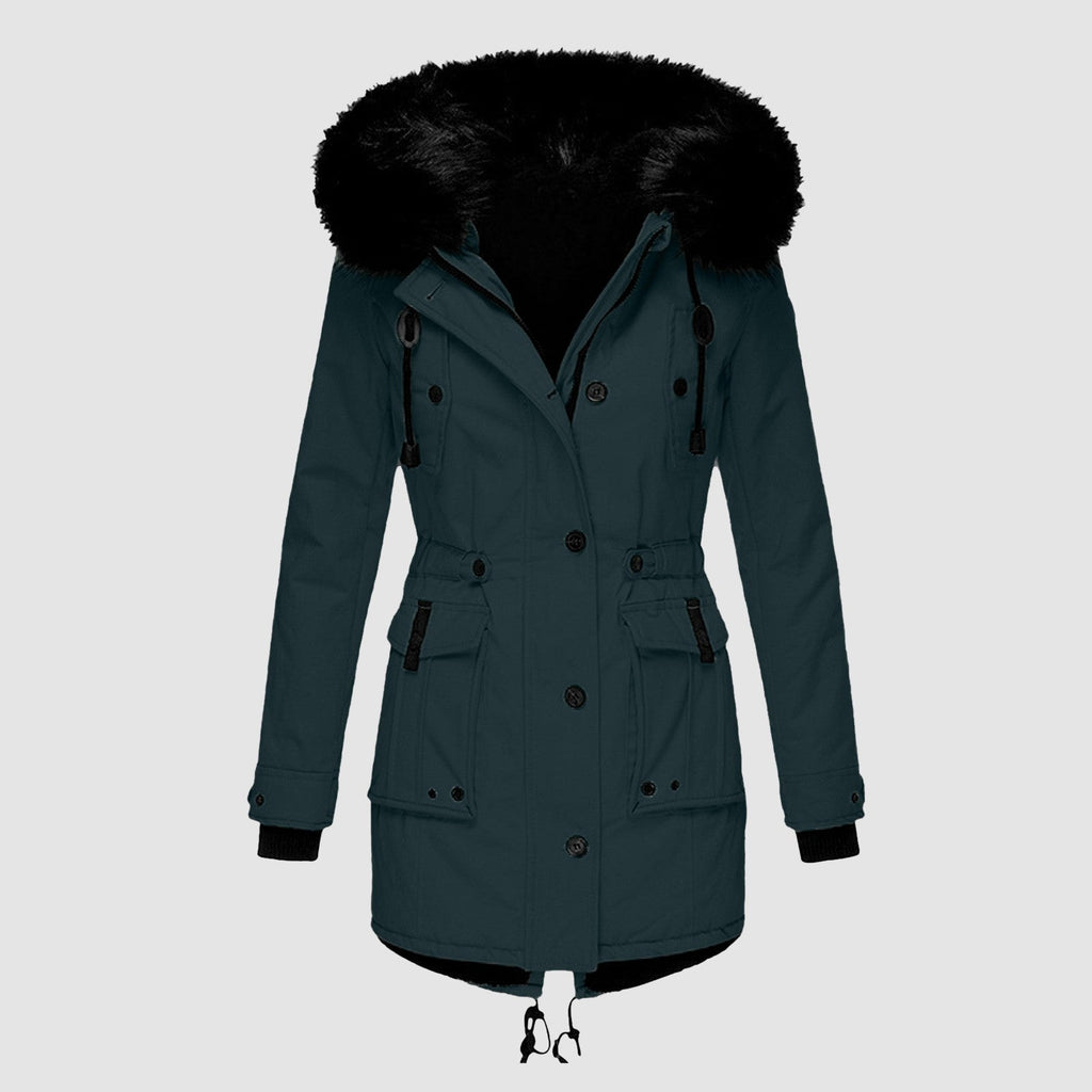 Damen Kapuzen-Parka-Mantel - Doppelverschluss & Multitasche