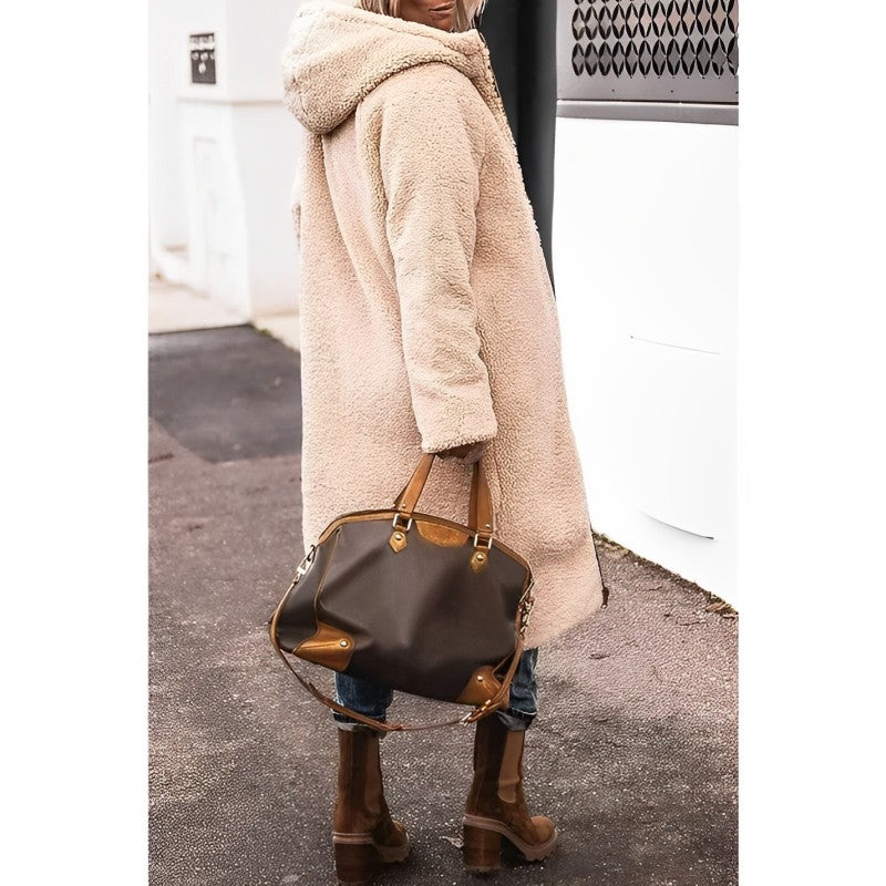 Damen Wendbarer Puffer-Mantel - Kapuze & Plüschfutter