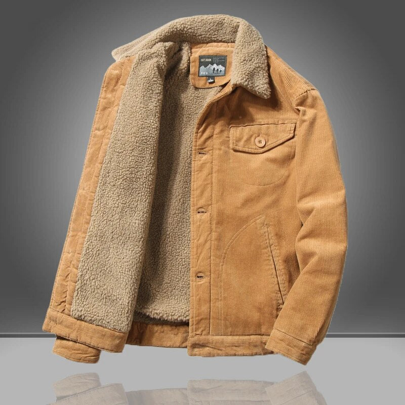 Herren Cord-Truckerjacke - Gefütterter & warmer Winter-Stil