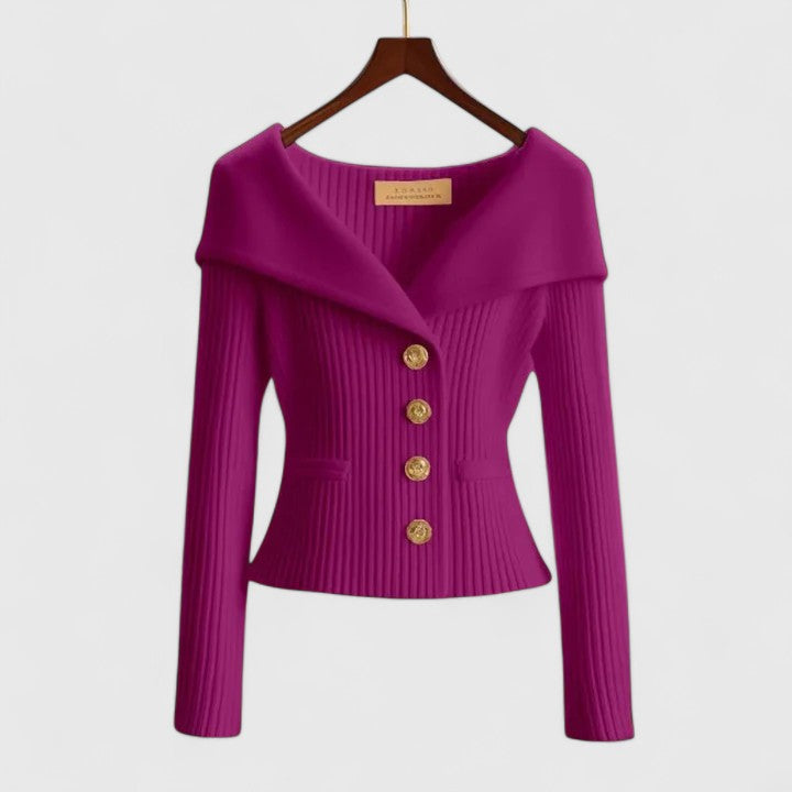 Damen Strickjacke - Schulterfreier Stil & Schmale Passform