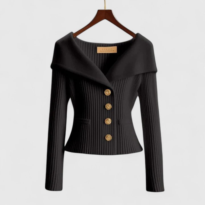 Damen Strickjacke - Schulterfreier Stil & Schmale Passform