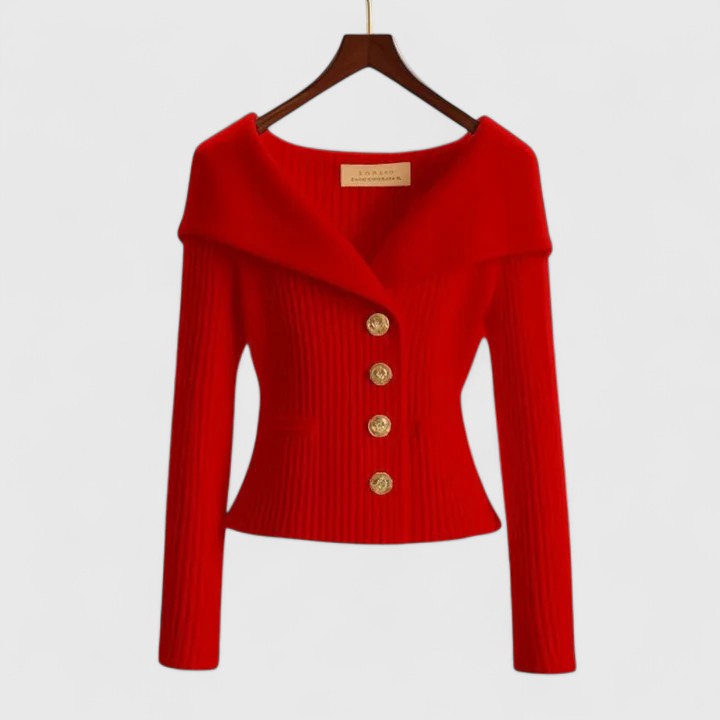 Damen Strickjacke - Schulterfreier Stil & Schmale Passform