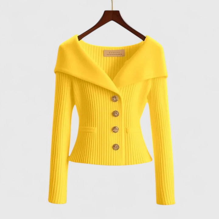 Damen Strickjacke - Schulterfreier Stil & Schmale Passform