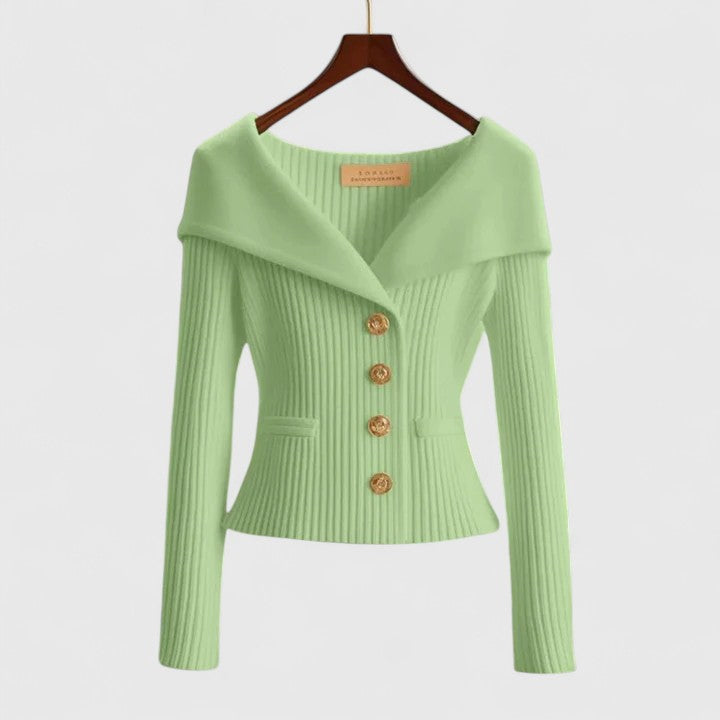 Damen Strickjacke - Schulterfreier Stil & Schmale Passform