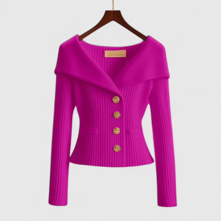 Damen Strickjacke - Schulterfreier Stil & Schmale Passform