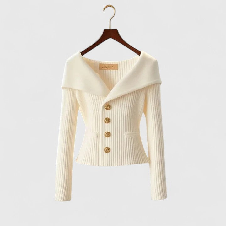 Damen Strickjacke - Schulterfreier Stil & Schmale Passform