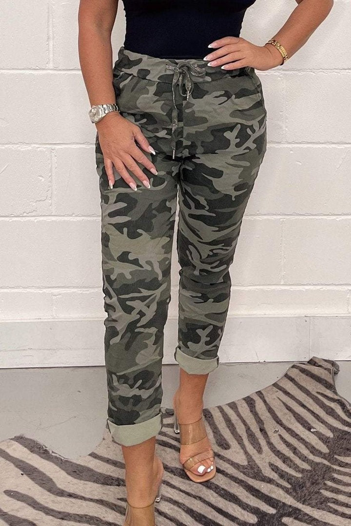 Damen Leoparden-Print-Hose - Stilvolle Schmale Passform