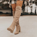Damen Kniehohe Stiefel - Seitenreißverschluss & Hoher Absatz