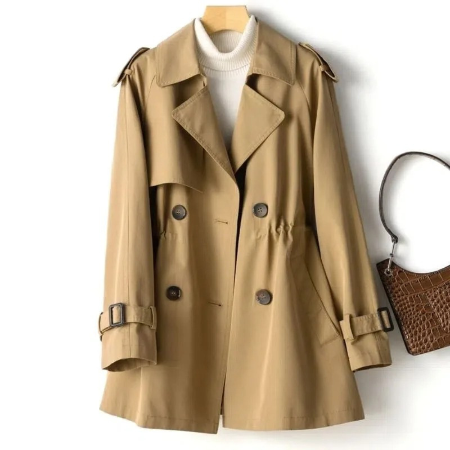 Damen Eleganter Trenchcoat - Zweireihiger Stil