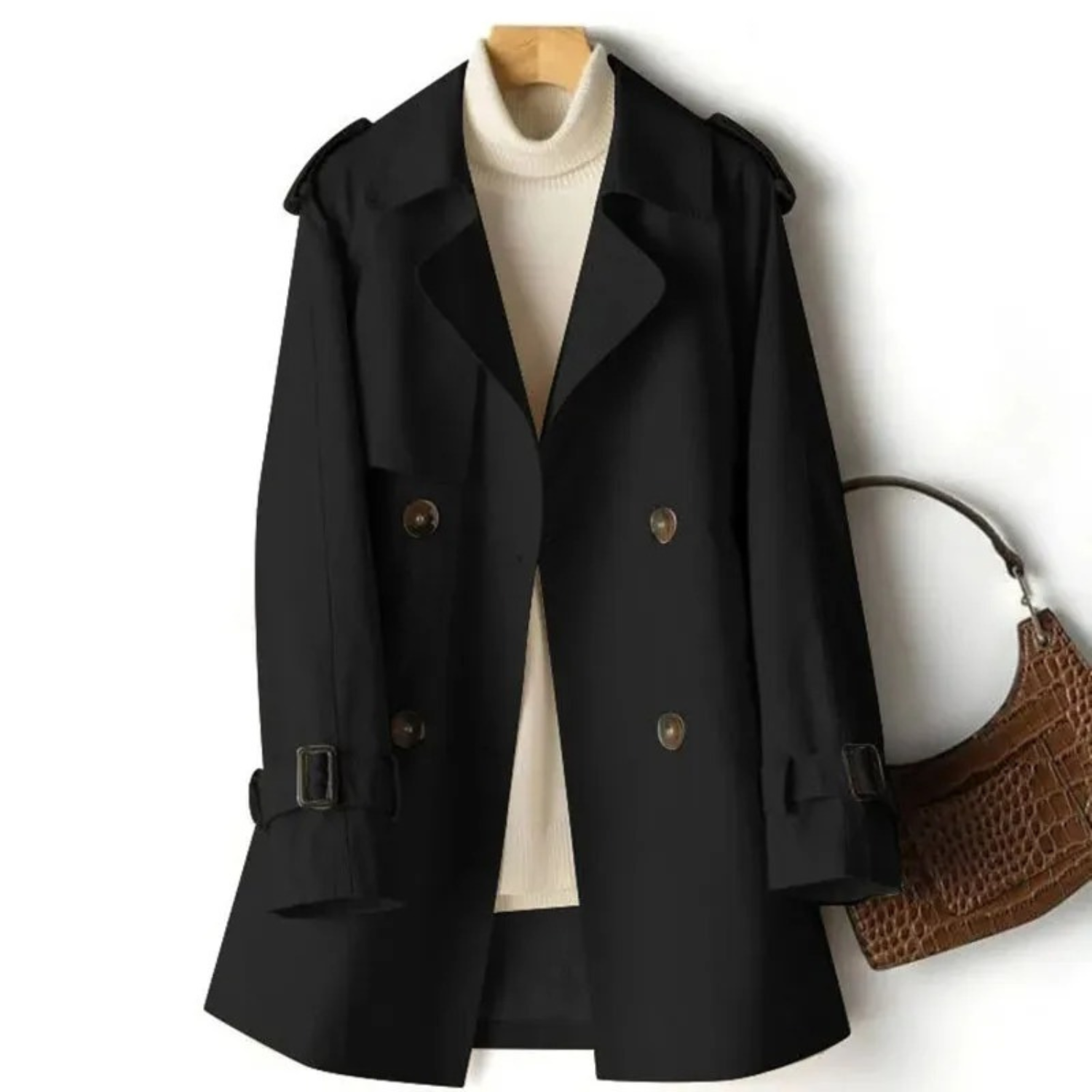 Damen Eleganter Trenchcoat - Zweireihiger Stil