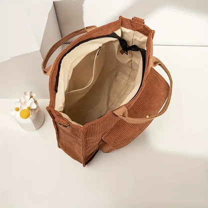 Damen Cord Tote Bag - Elegante Accessorio Quotidiano