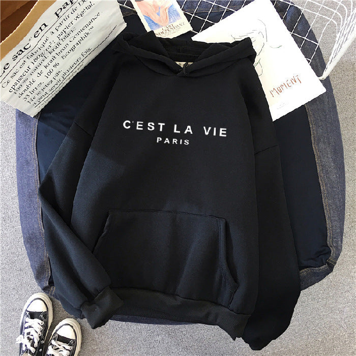 Damen Lockere Kapuzenpullover - Grafikdruck & Kängurutasche