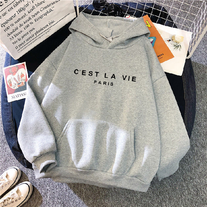 Damen Lockere Kapuzenpullover - Grafikdruck & Kängurutasche