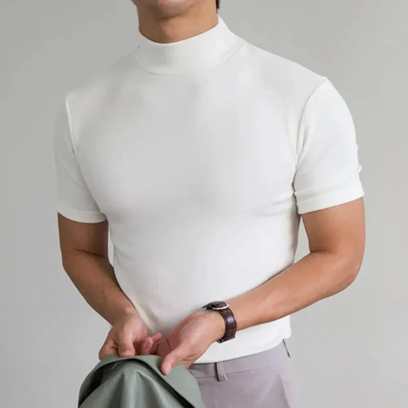 Stilvolles High-Collar-T-Shirt für Herren