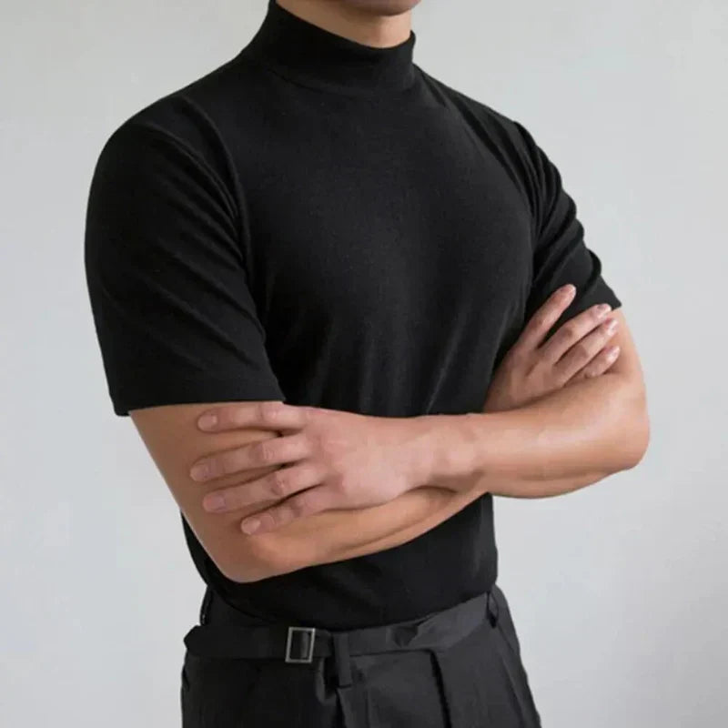 Stilvolles High-Collar-T-Shirt für Herren