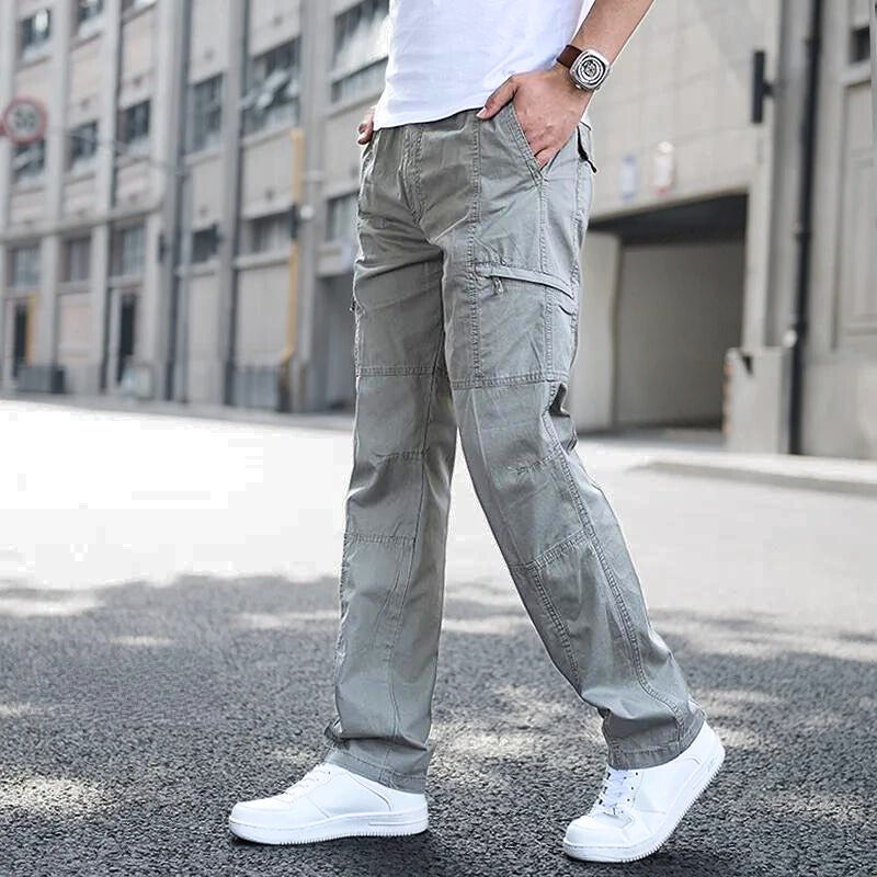 Herren Cargohose mit Lockerer Passform - Gerades Bein mit Multi-Taschen