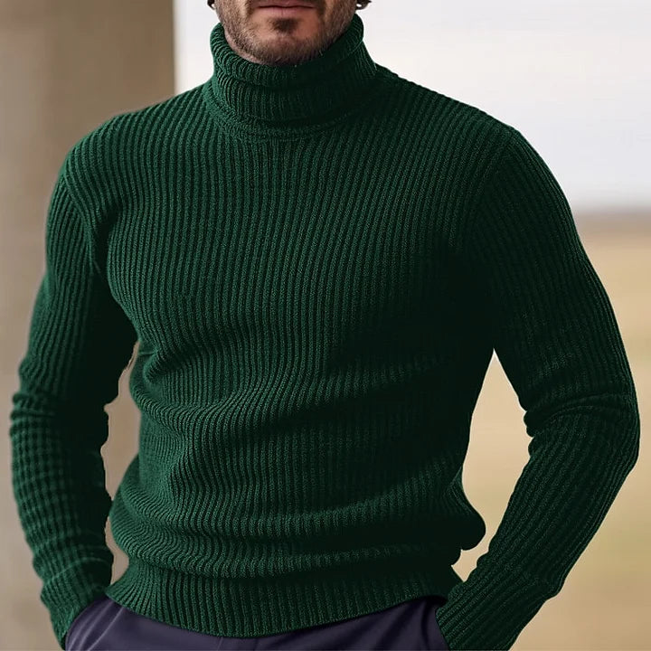 Herren Rollkragenpullover - Gerippt Slim Fit