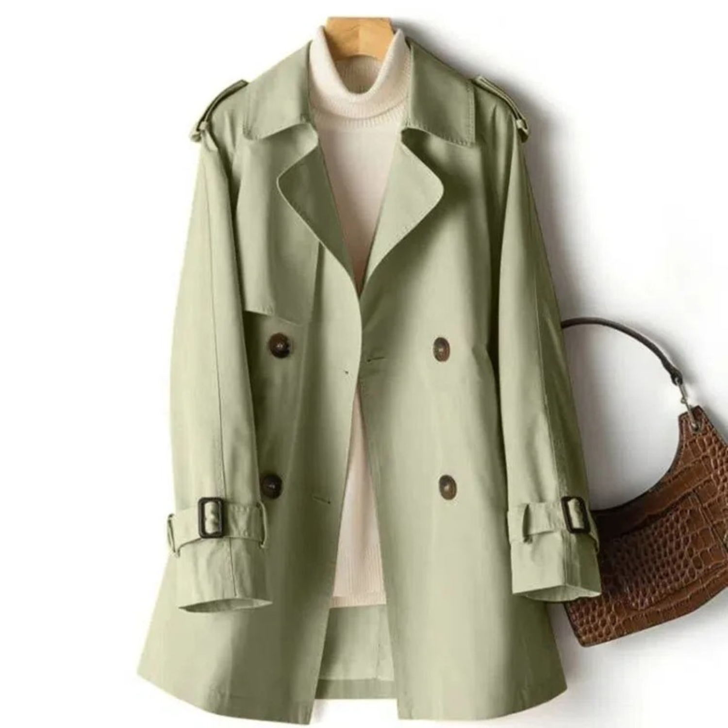 Damen Eleganter Trenchcoat - Zweireihiger Stil