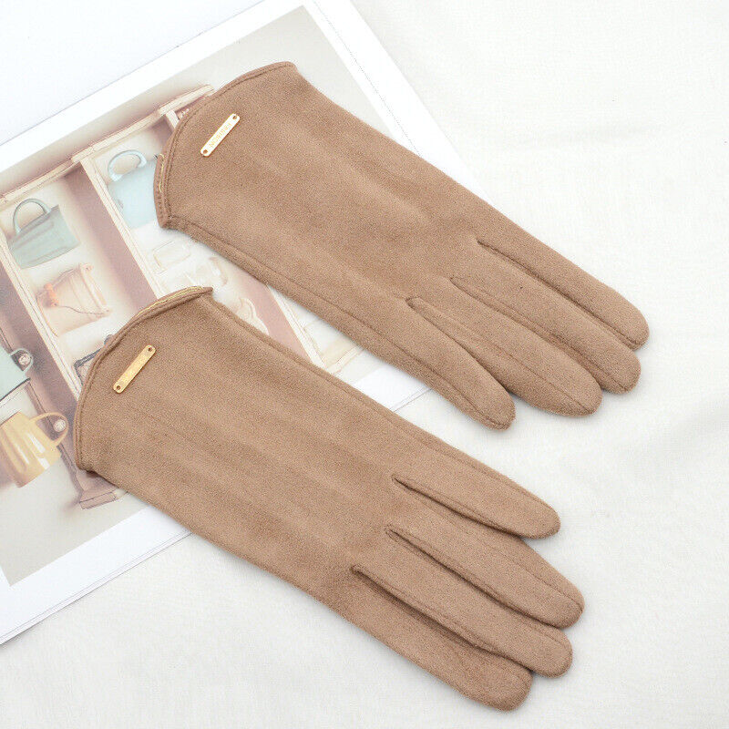 Damen Touchscreen-Winterhandschuhe - Geschmeidiges Finish und Metall-Akzent