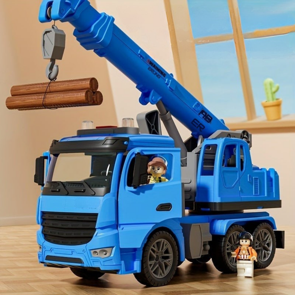 Kinder Kranwagen Spielzeug – Baukran mit Licht & Soundeffekten