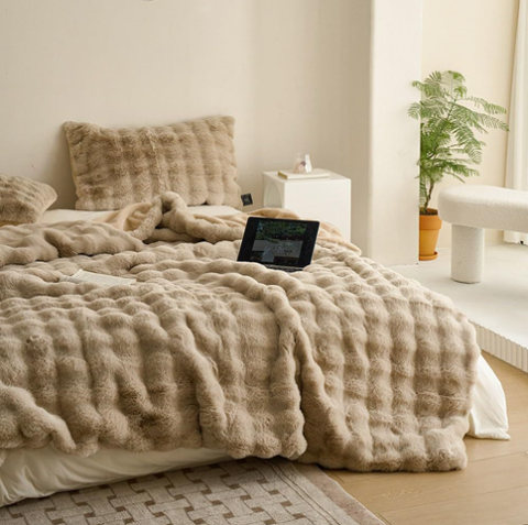Weiche Wurfdecke – Flauschig mit 3D-Struktur
