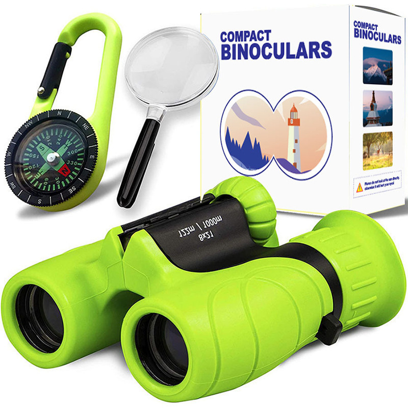 Kinder Fernglas 8x Robust – Outdoor Entdecker Set Kompass