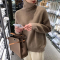 Damen Strickpullover - Rollkragen mit Übergroßem Schnitt