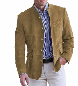 Herren Slim Fit Blazer - Mandarin Kragen Stil