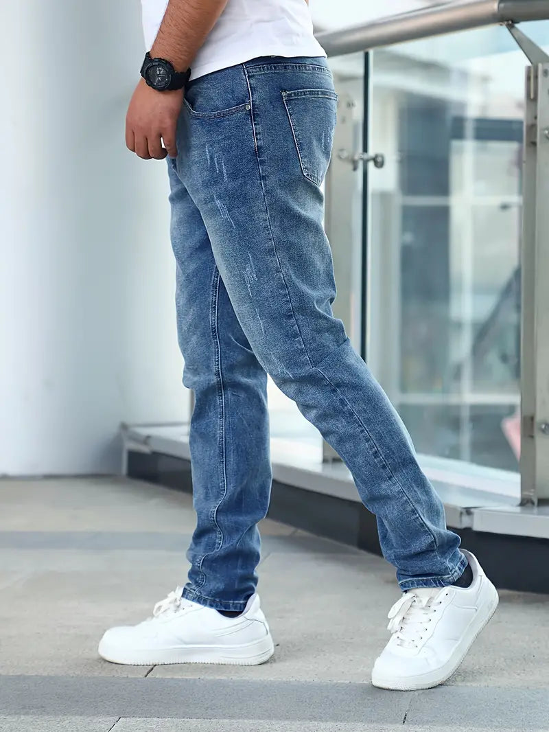 Herren Jeans - Gerader Schnitt & Distressed-Waschung