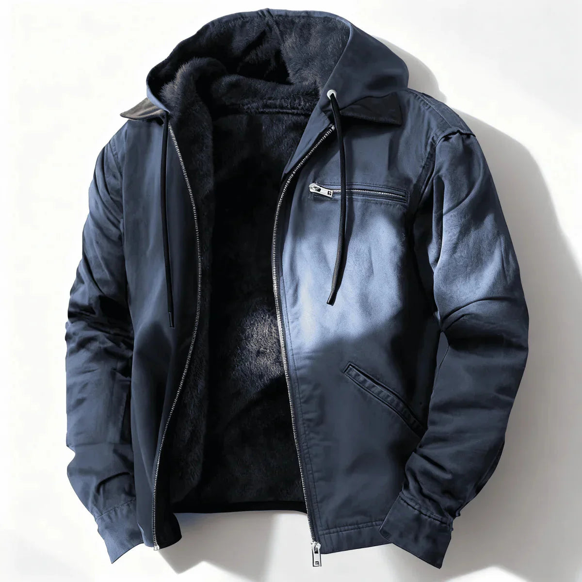 Herren Winterjacke - Weiches Futter mit Kordelzug-Kapuze
