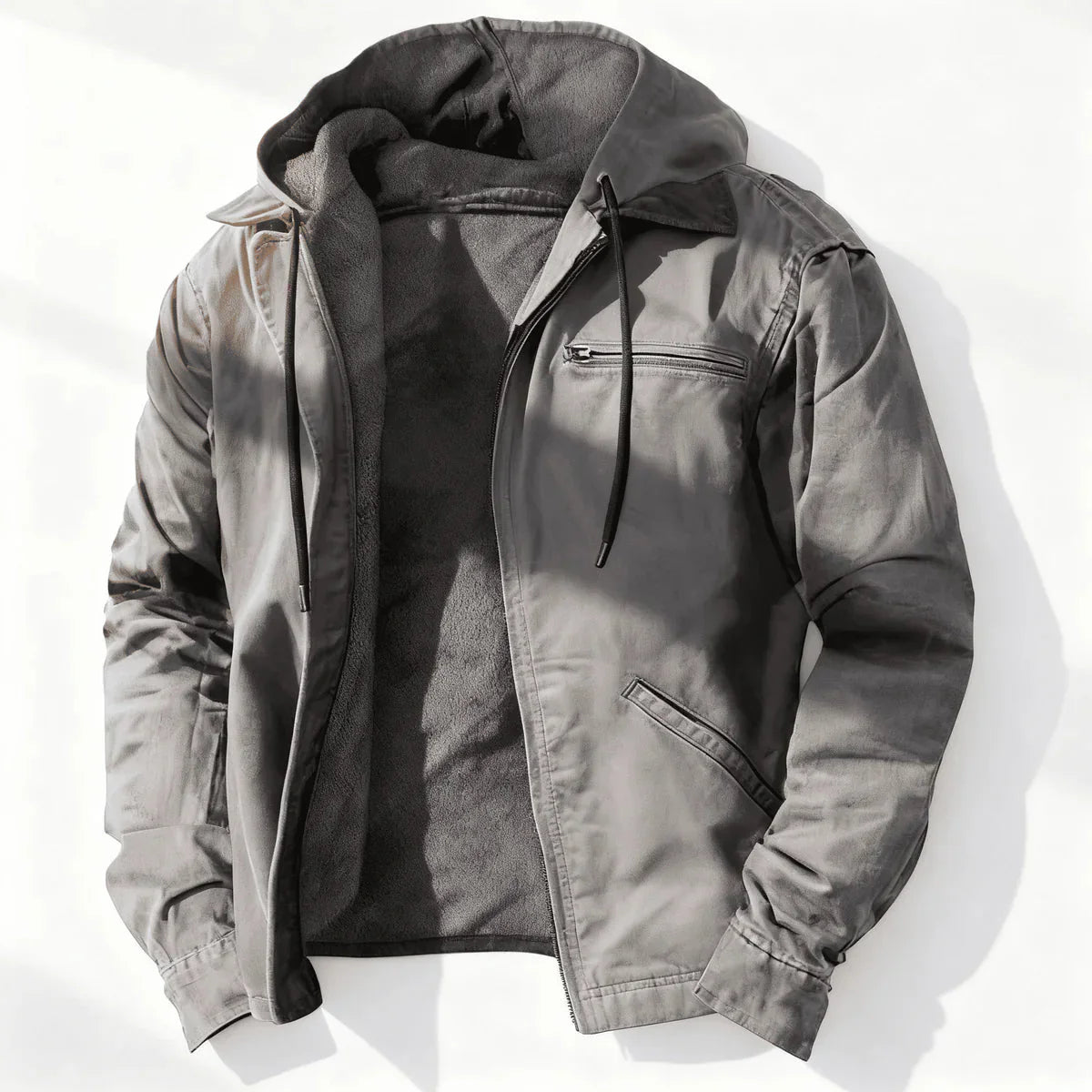 Herren Winterjacke - Weiches Futter mit Kordelzug-Kapuze