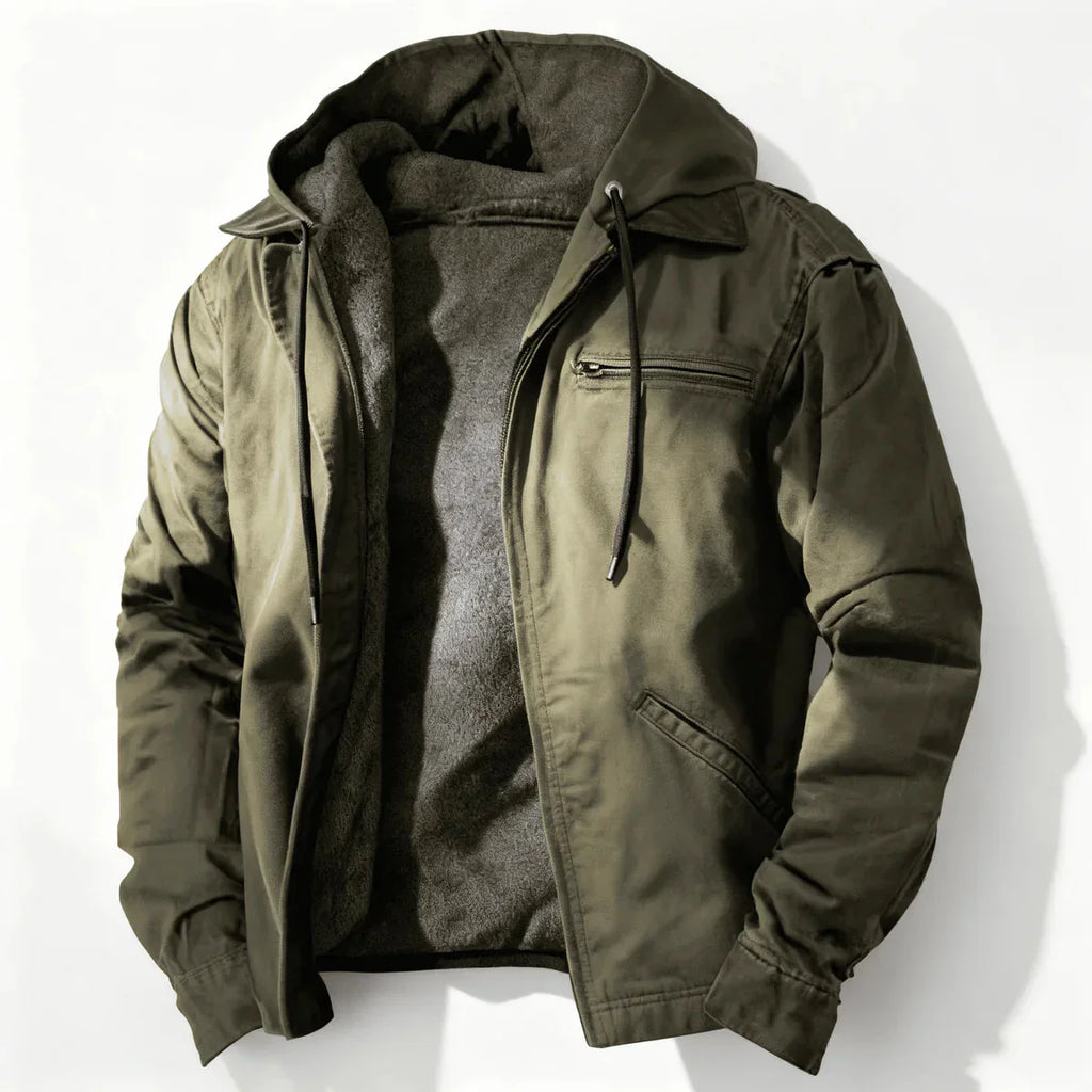 Herren Winterjacke - Weiches Futter mit Kordelzug-Kapuze