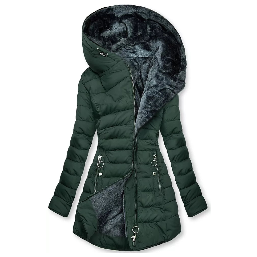 Damen Slim Fit Wintermantel - Gesteppt mit Kapuze
