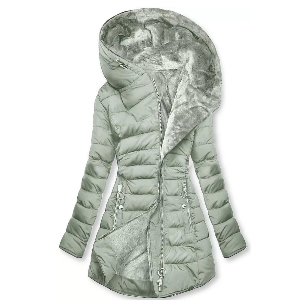 Damen Slim Fit Wintermantel - Gesteppt mit Kapuze