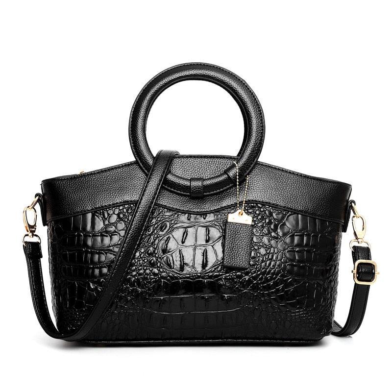 Damen Handtasche mit Krokodilprägung - Elegantes Accessoire