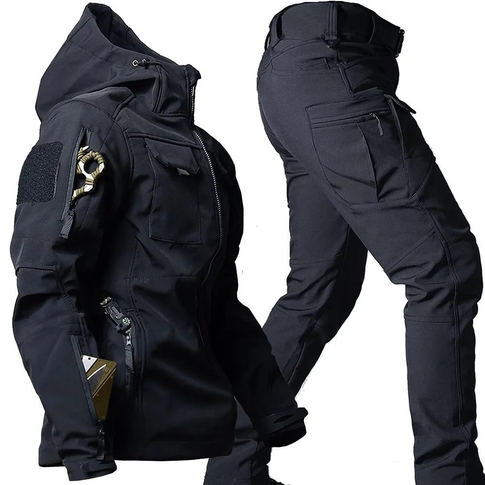 Herren Outdoor Wasserdichtes 2-teiliges Set - Kapuzenjacke & Cargohose