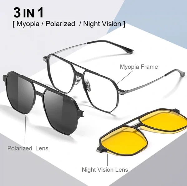 🔥😎Men And Women 3 In 1 Magnetic Polarized Sunglasses - ALPINE WEAR